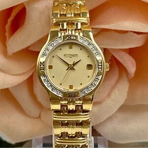 Wittnauer 2003 Diamond Accented Bezel Swiss Quartz Dress Watch
